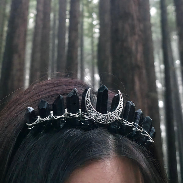 Black Obsidian Crown Headband