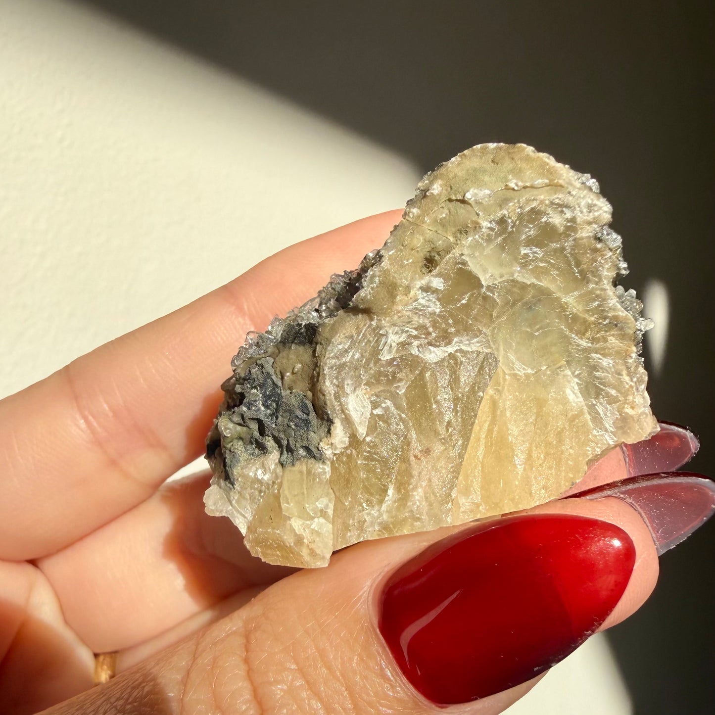 Micro Heulandite + Chalcedony On Calcite Cluster