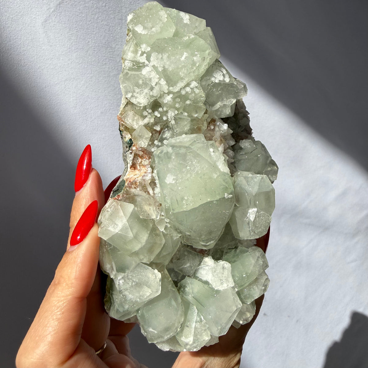 Chalcedony On Green Apophyllite Freeform