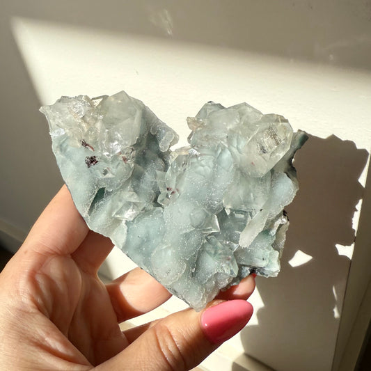 Diamond Apophyllite + Heulandite On White Chalcedony Cluster