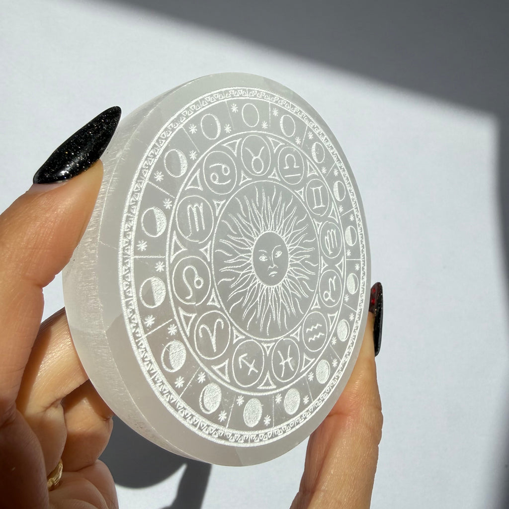 Selenite Zodiac Charging Plate