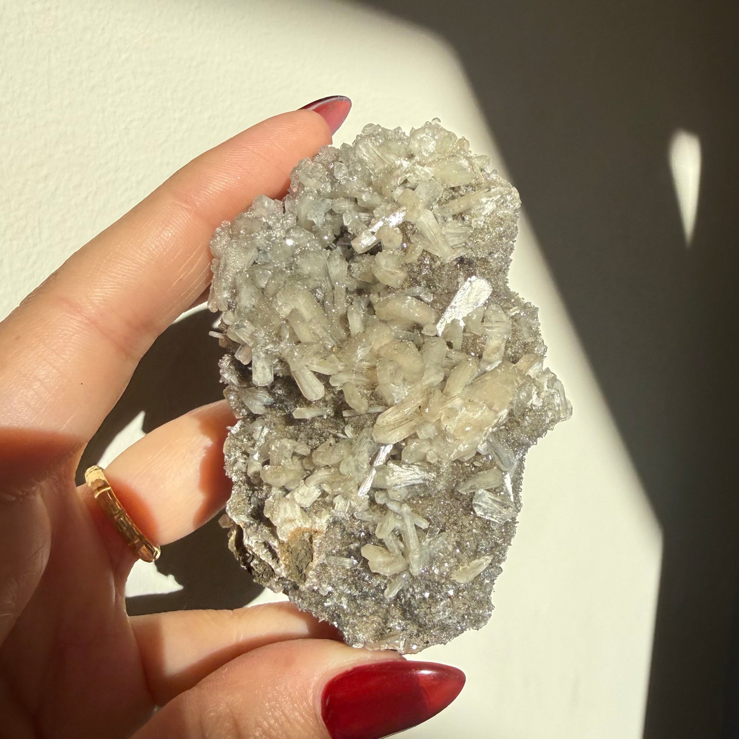 Micro Heulandite + Chalcedony On Calcite Cluster