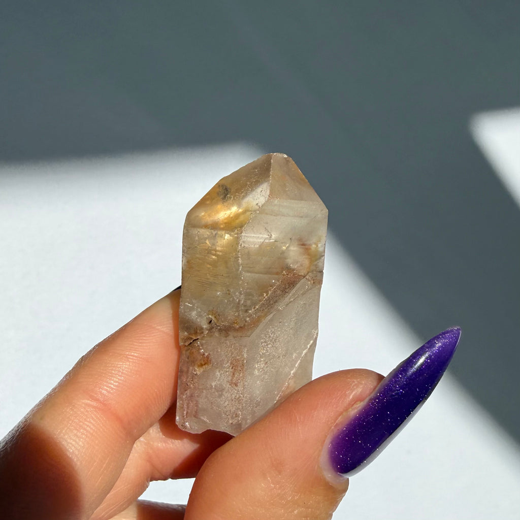 Hematite Quartz Point