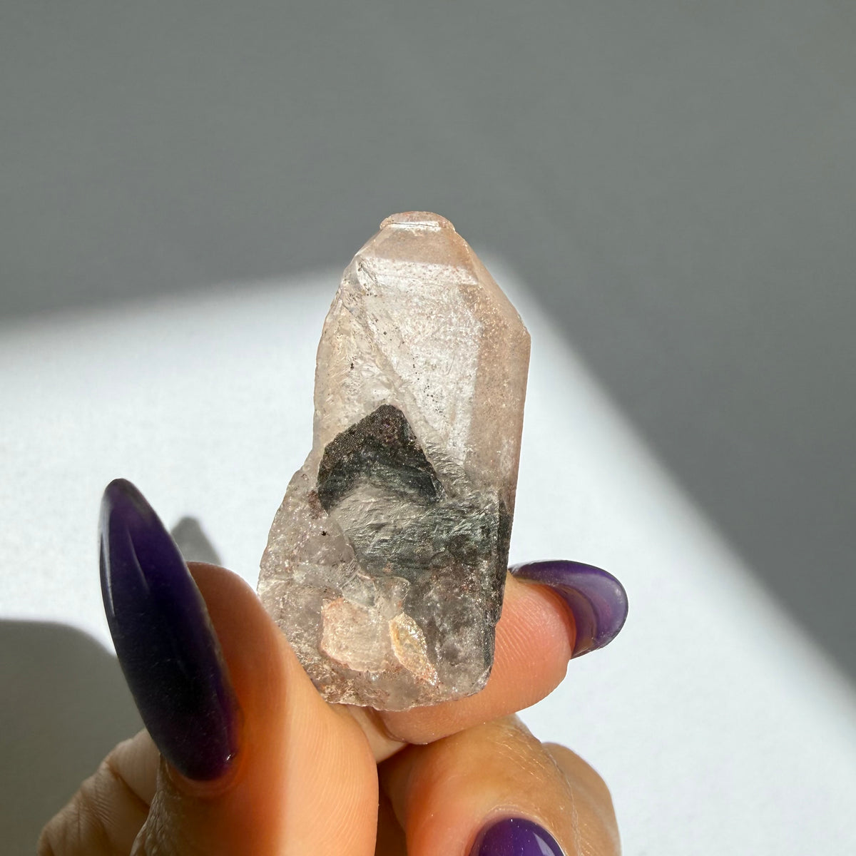 Hematite Phantom Quartz Point