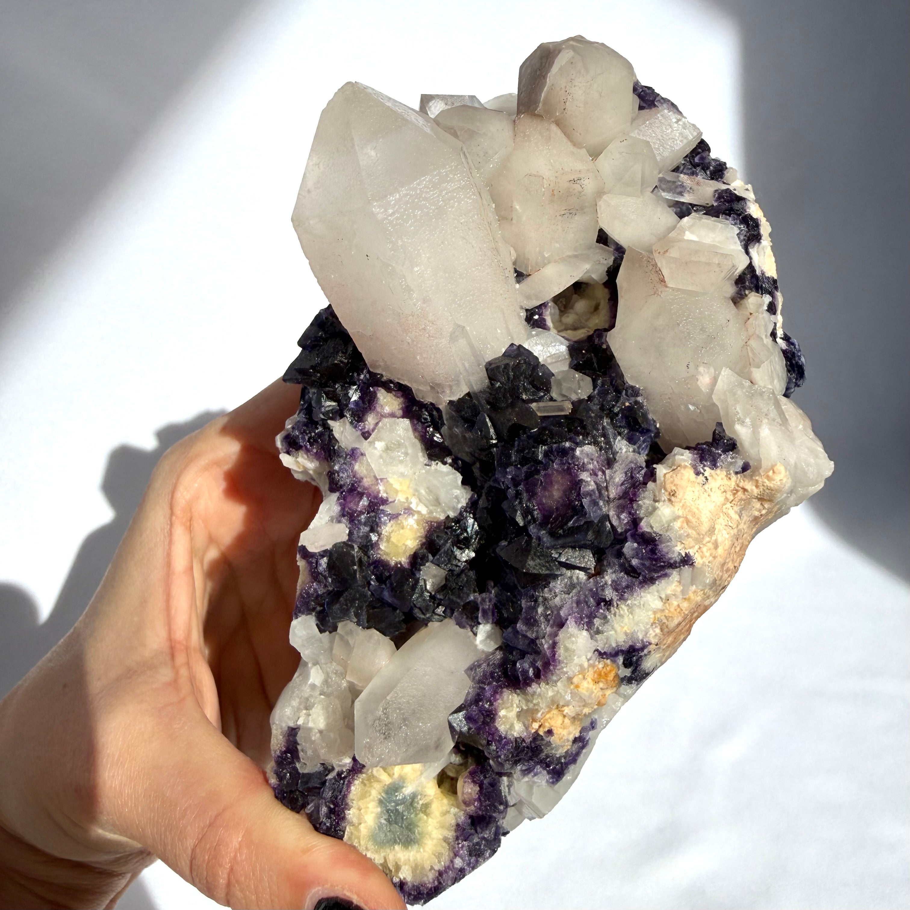 Fluorite On Quartz Freeform