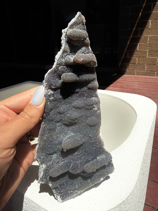 Amethyst On Stalactite Chalcedony