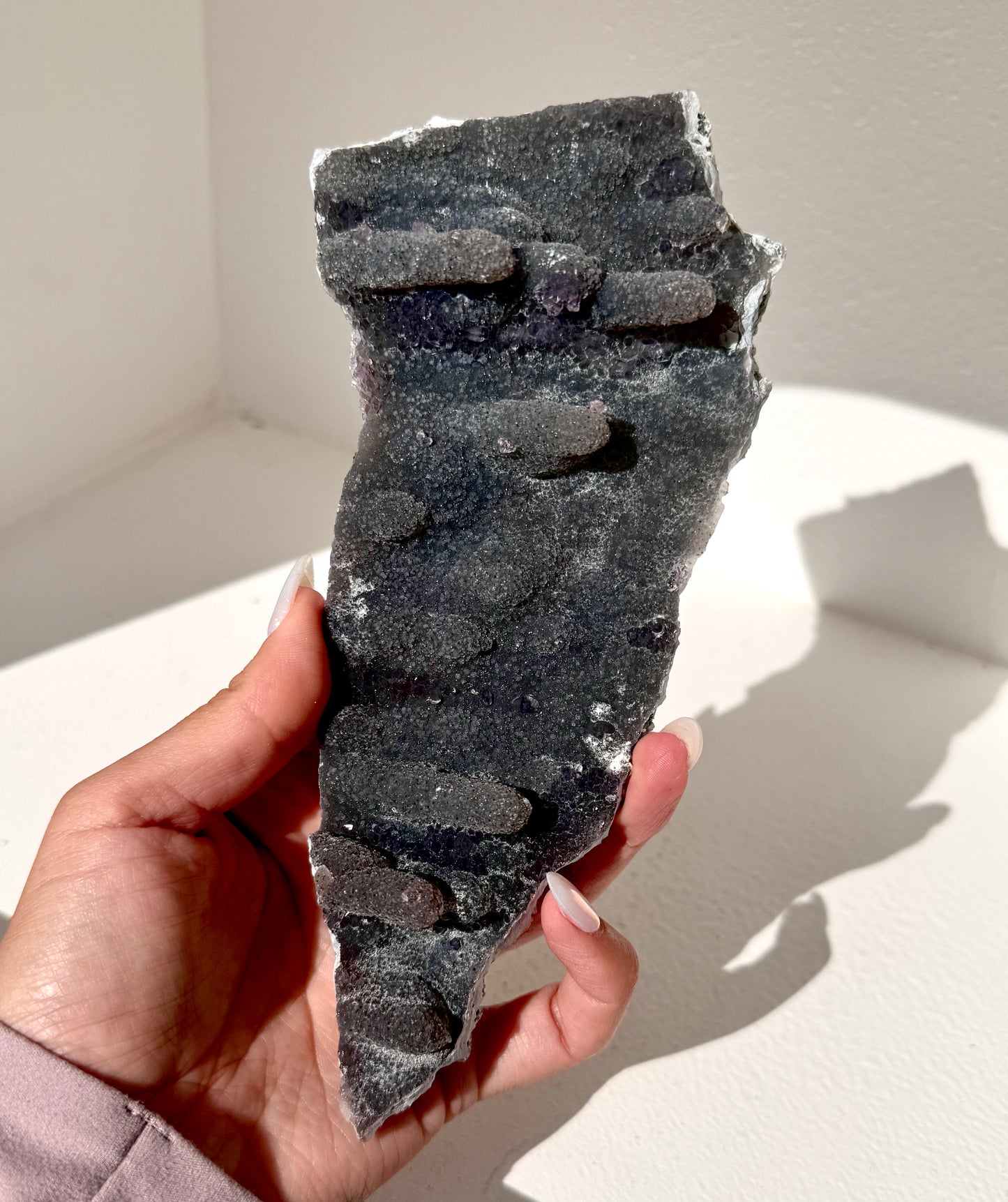 Amethyst On Stalactite Chalcedony