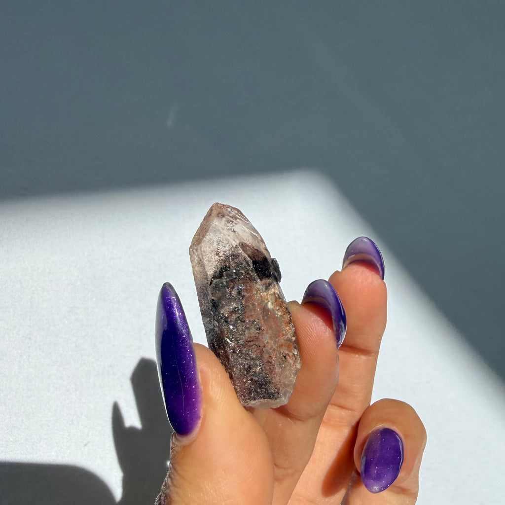 Hematite Phantom Quartz Point