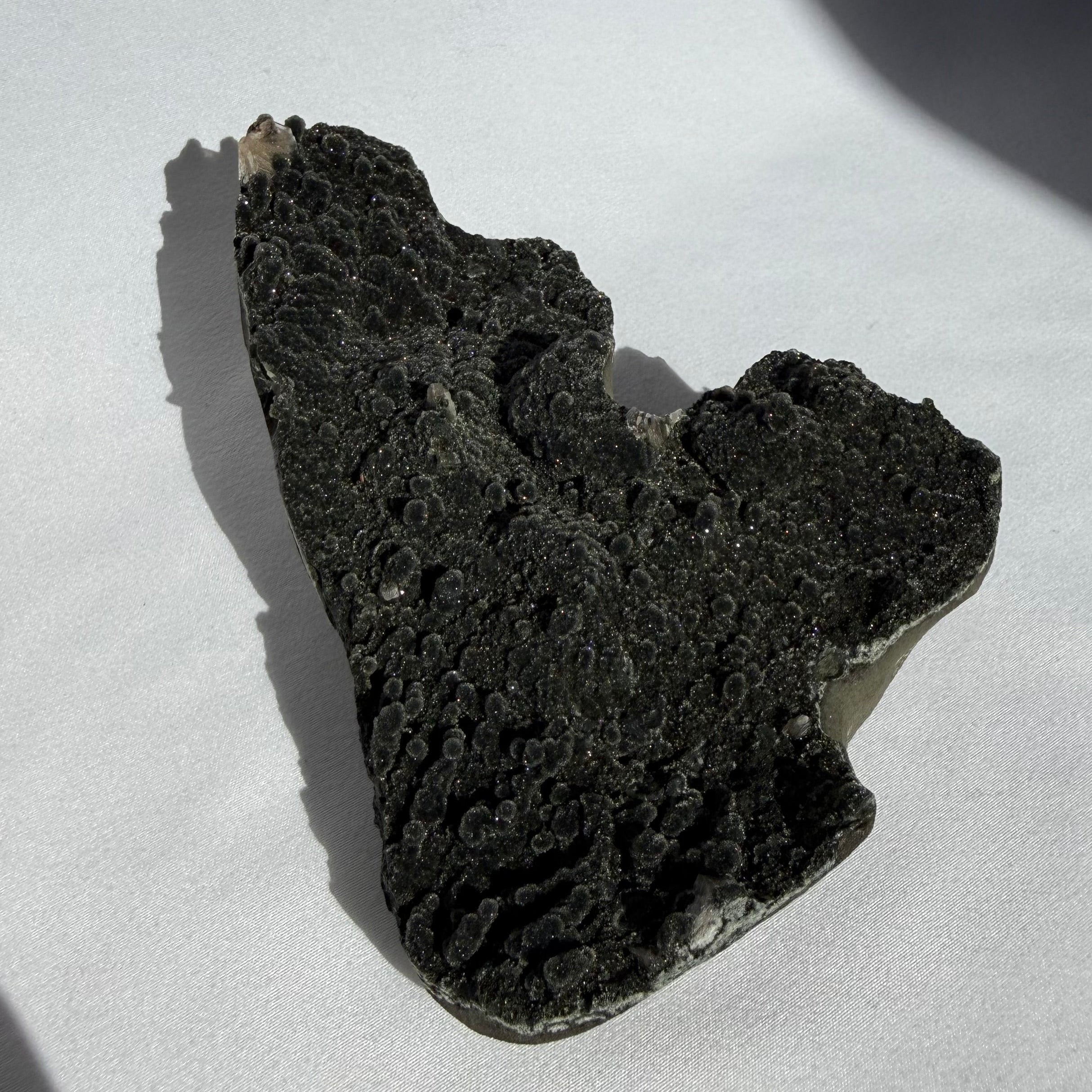 Heulandite On Black Chalcedony Cluster