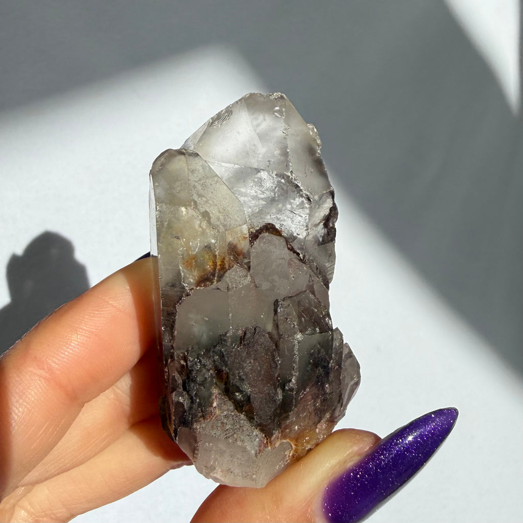 Hematite Phantom Quartz Point