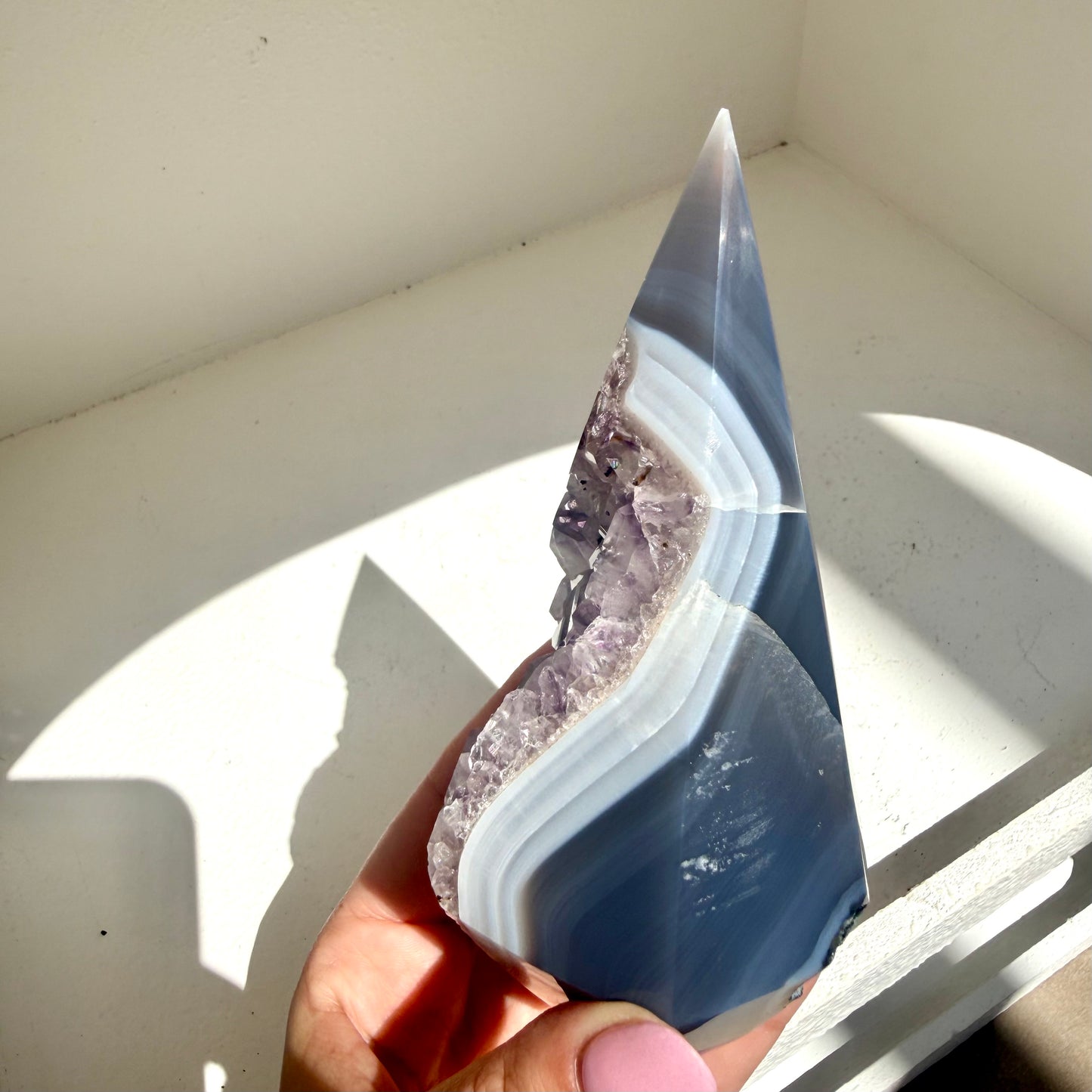 Agate Amethyst Druzy Chunky Twisted Point Diamond