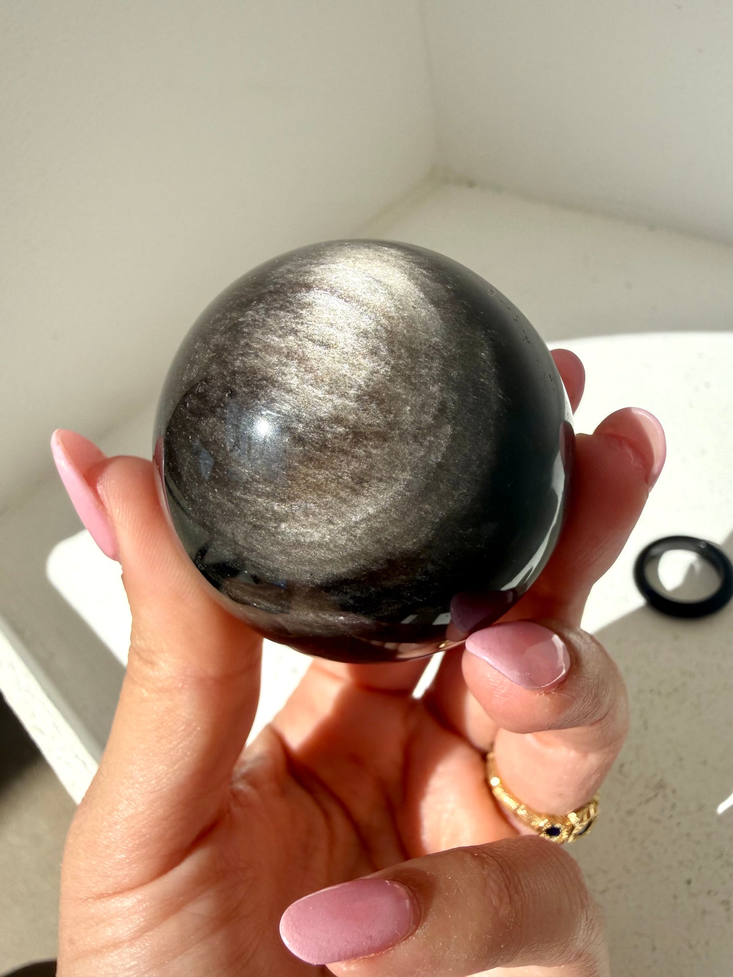 Silver Sheen Obsidian Sphere