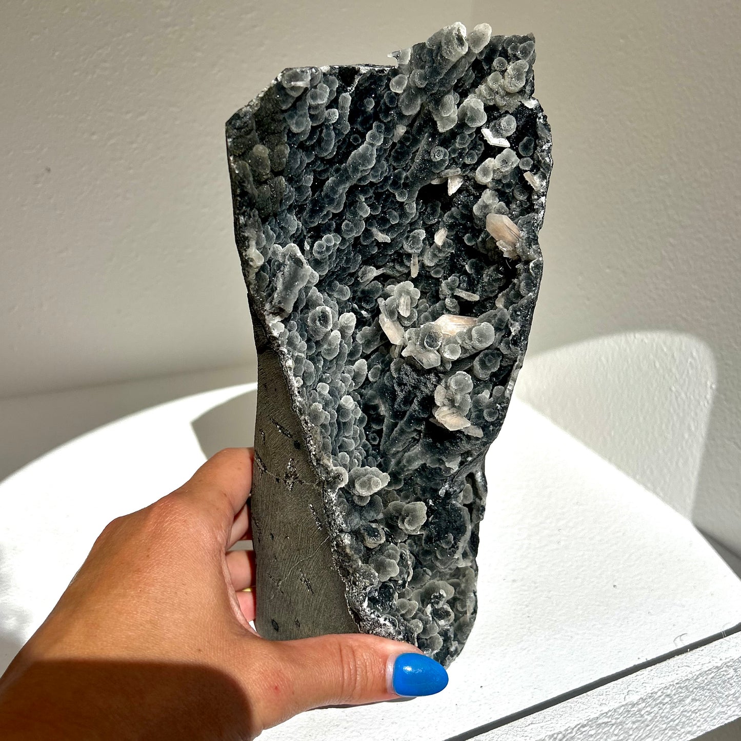 Black Stalactite Chalcedony + Heulandite Freestanding Cluste