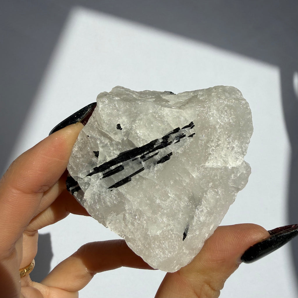 Black Tourmaline In Quartz Rough