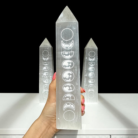 Selenite Moon Point