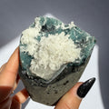 Calcite + White Chalcedony On Green Chalcedony Freeform