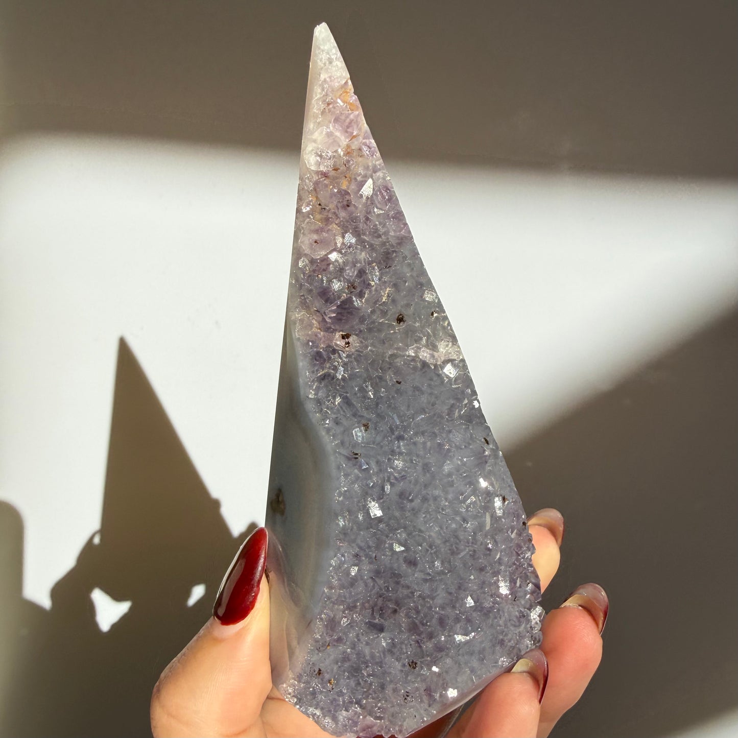 Agate Amethyst Druzy Point Diamond