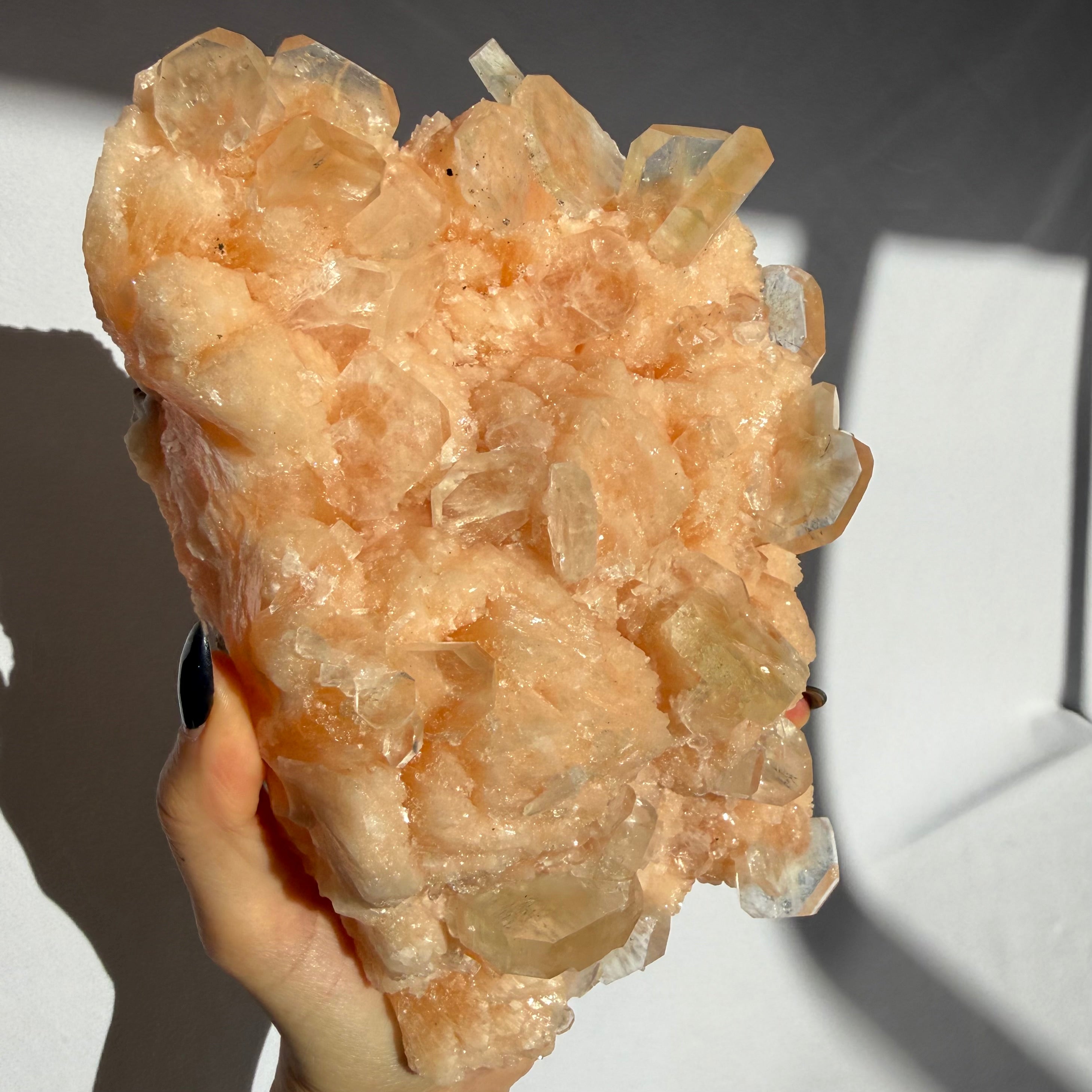 Green Apophyllite On Stilbite Cluster