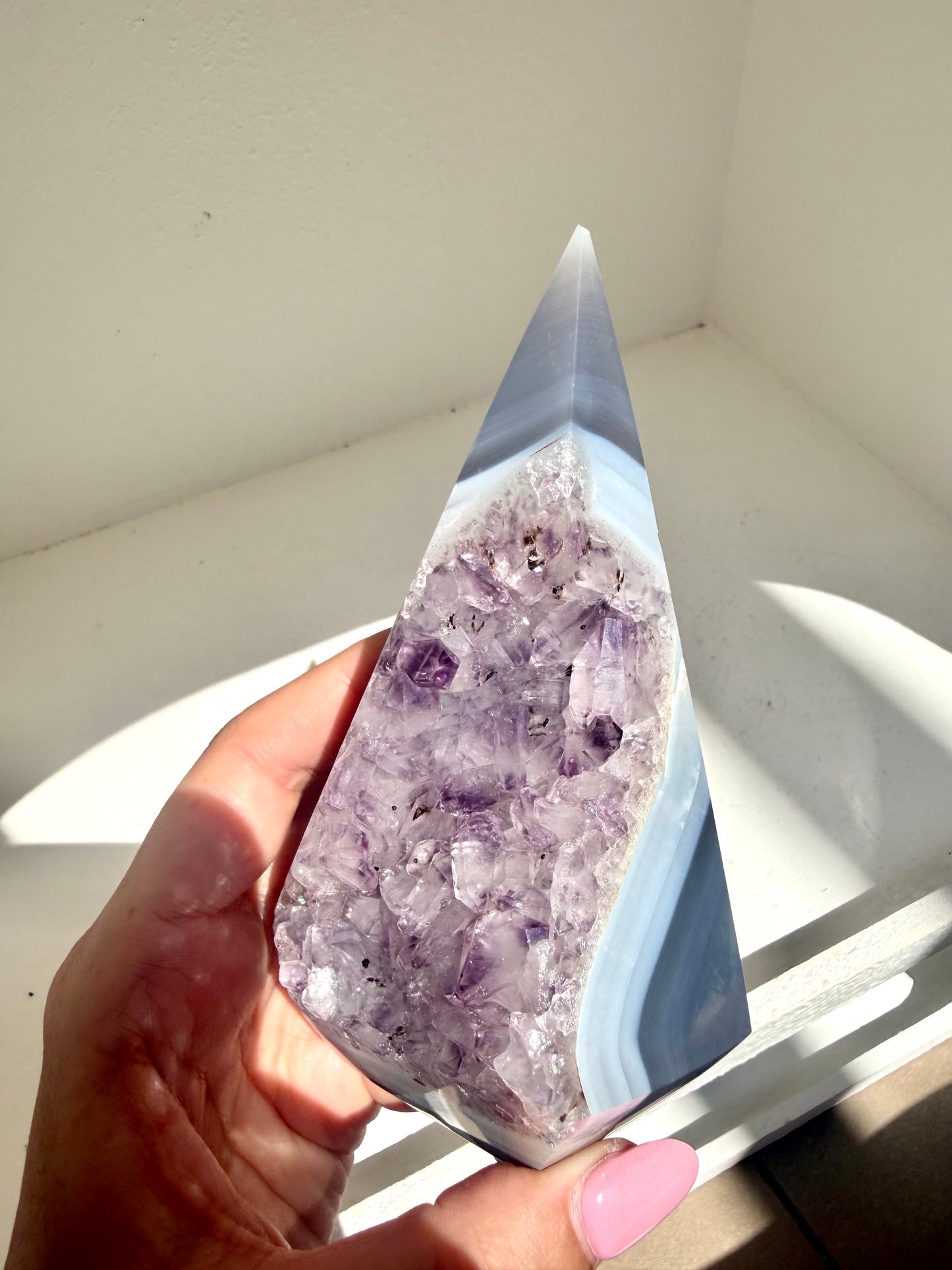 Agate Amethyst Druzy Chunky Twisted Point Diamond