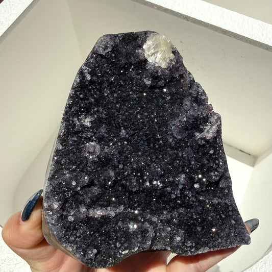 Amethyst + Calcite Cut Base