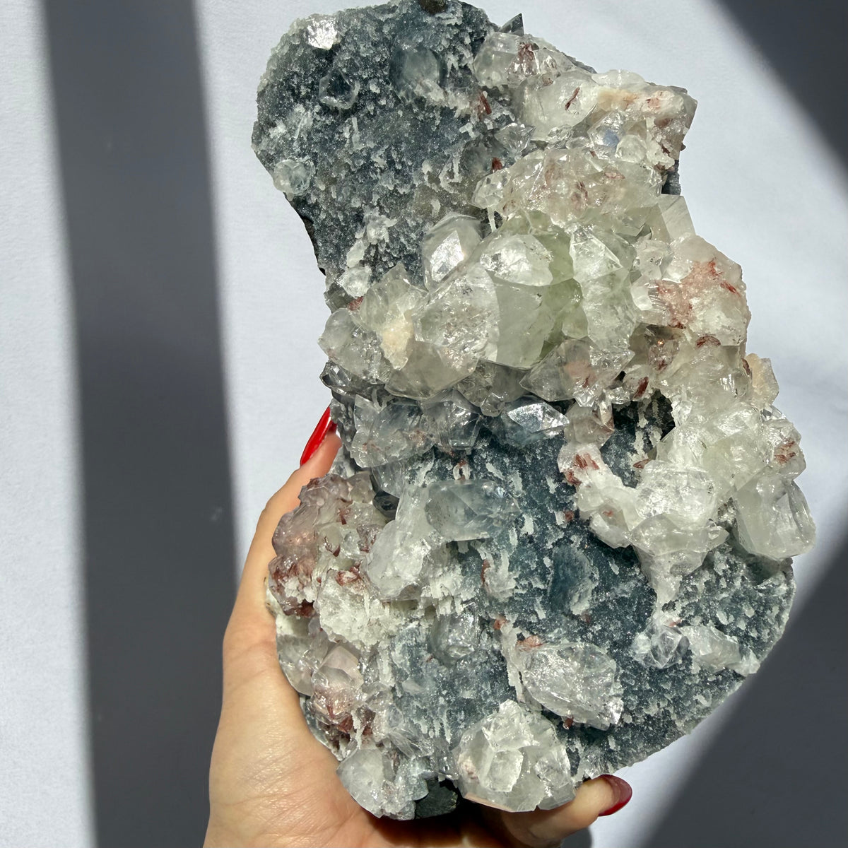 Apophyllite & Heulandite On Blue Chalcedony Freeform