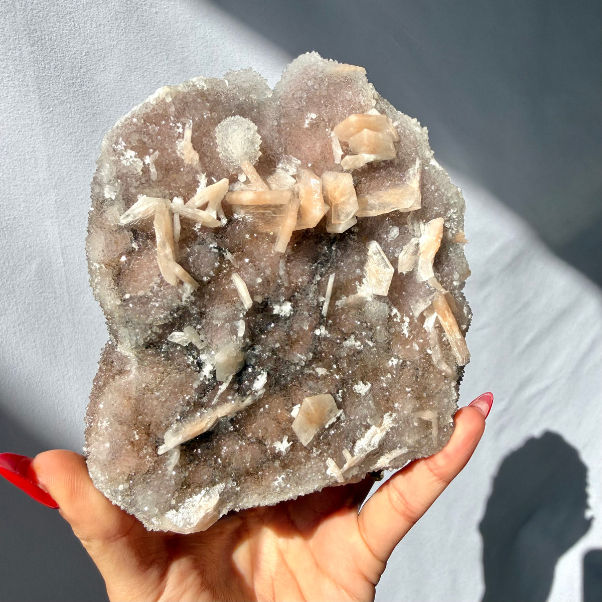 Heulandite On Blush Chalcedony Freeform