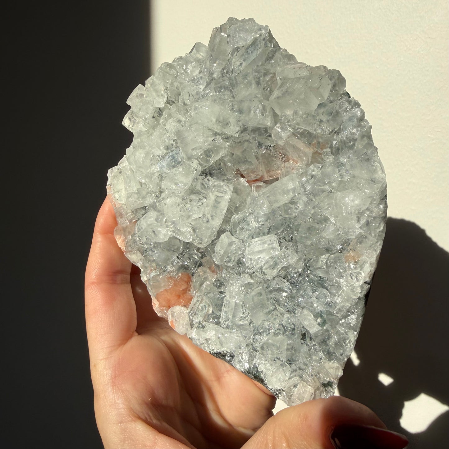 Stilbite On Stormy Apophyllite Cluster