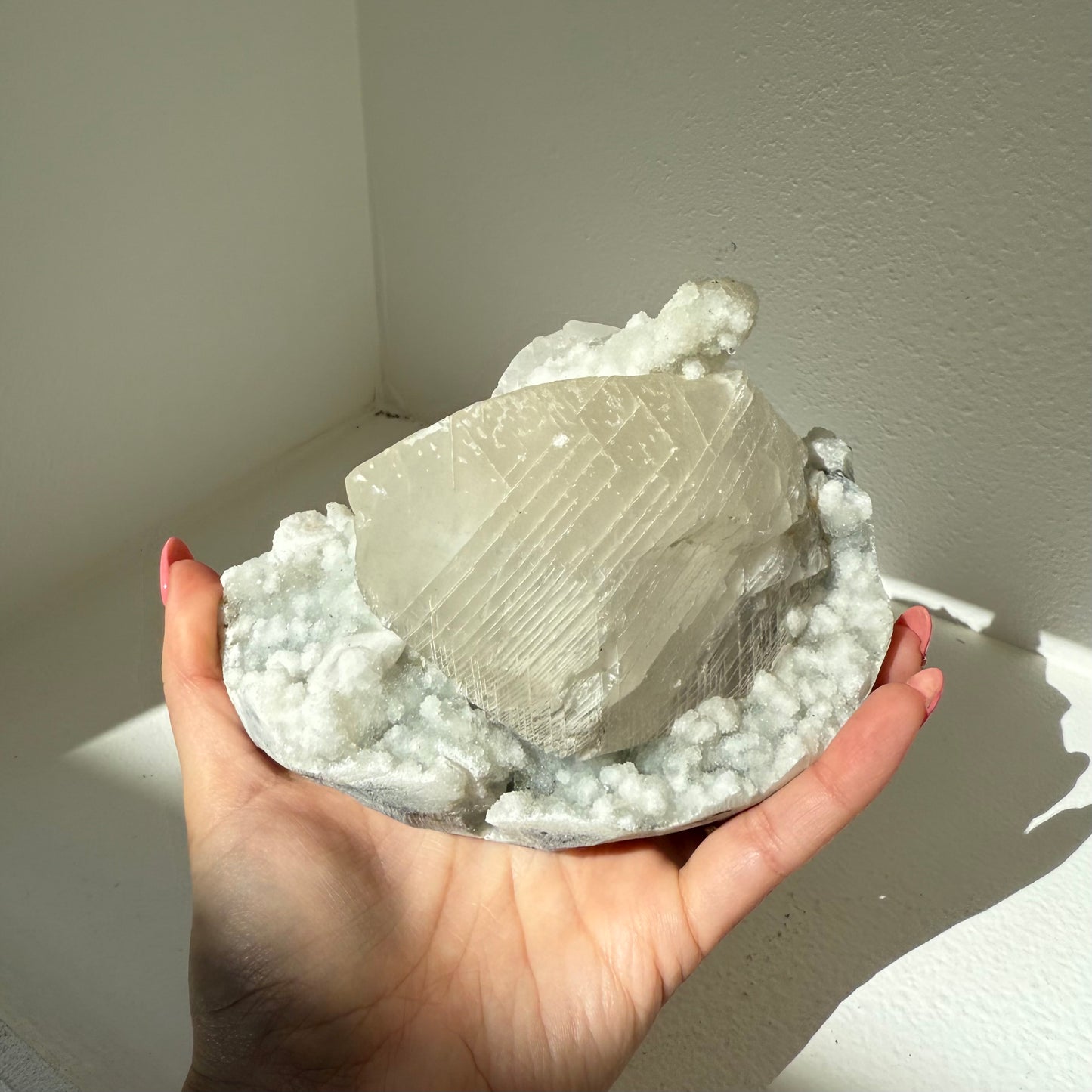 Calcite, White Chalcedony Cluster