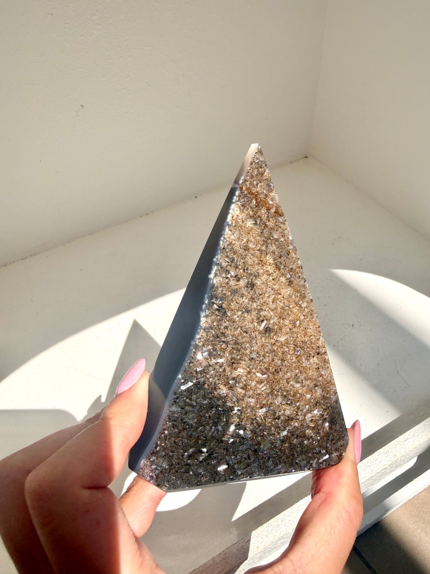 Agate Druzy Twisted Point Diamond