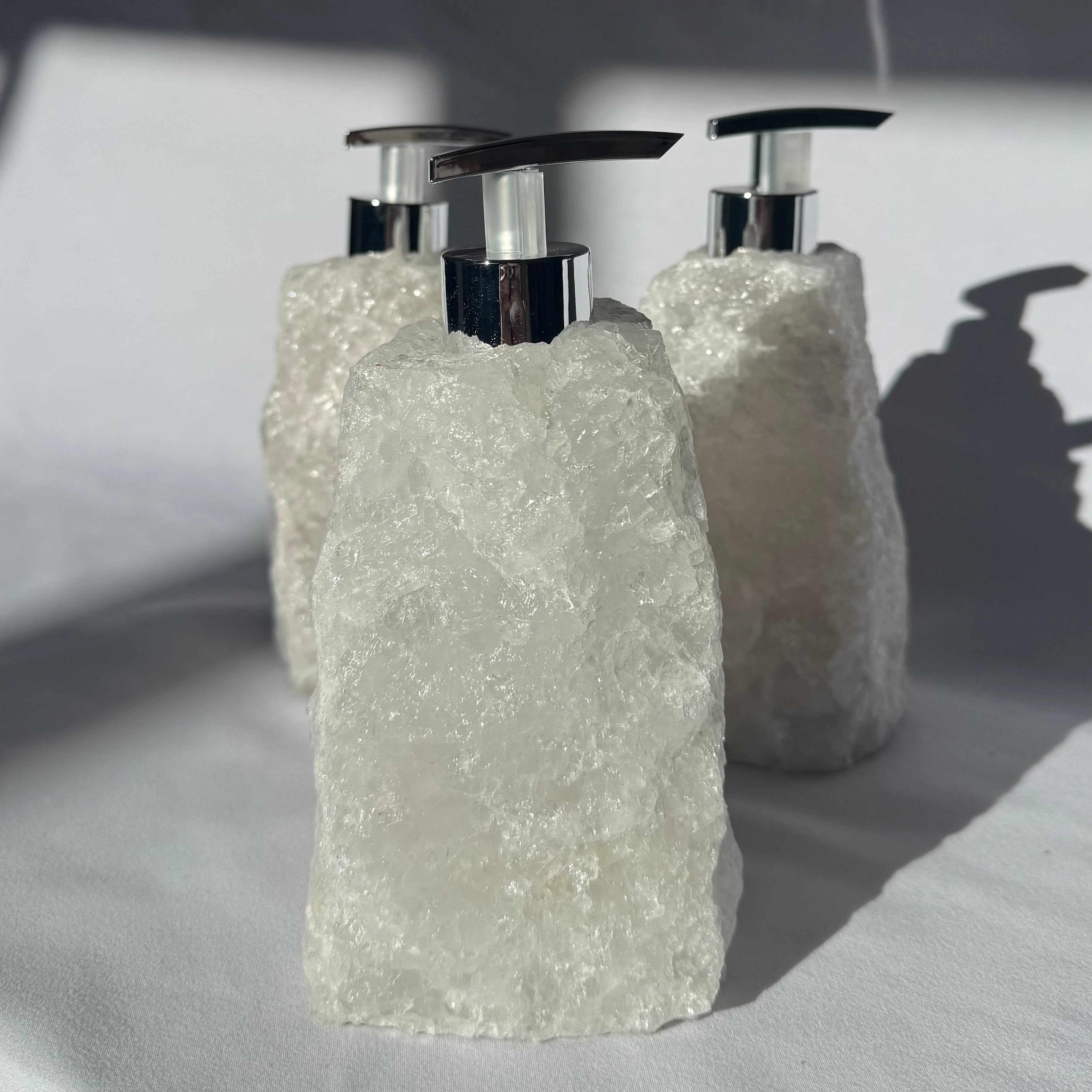 Clear Quartz Soap Dispenser