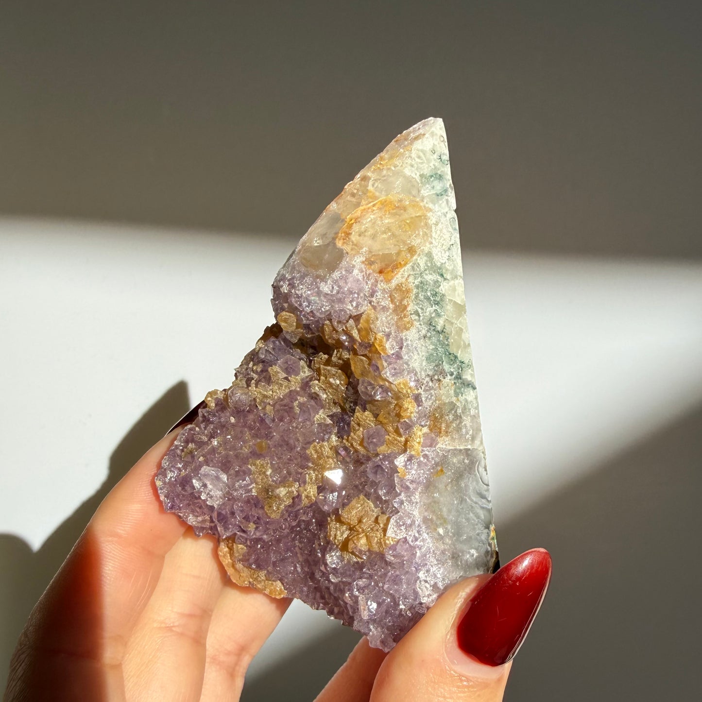 Agate Amethyst Druzy Point Diamond