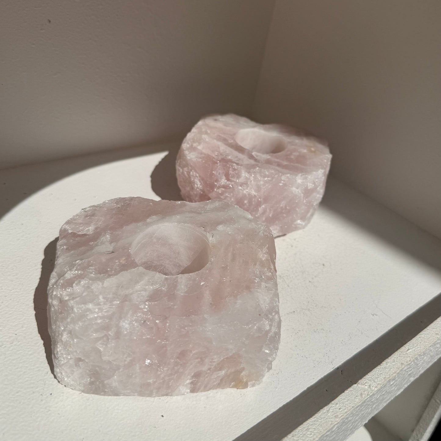 Rose Quartz Tea Light Holder