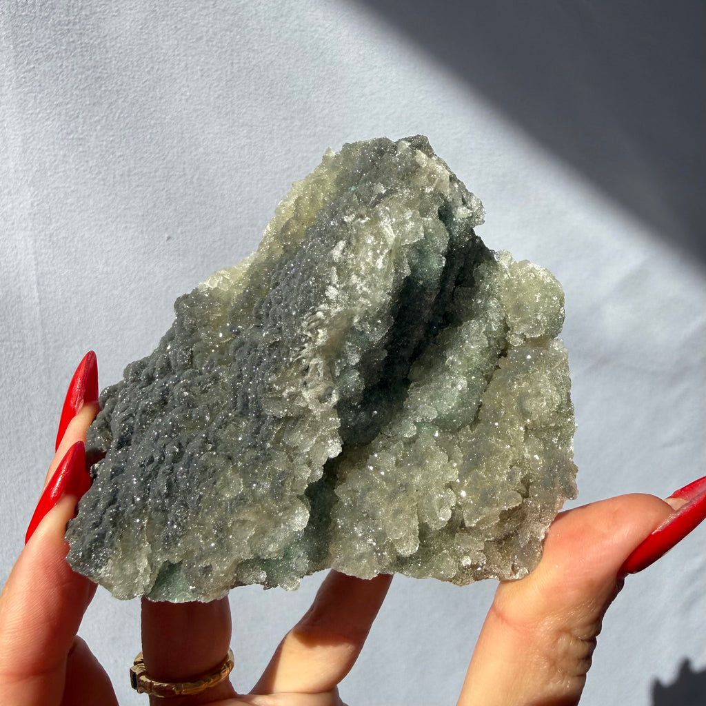 Heulandite, Chalcedony, Celadonite On Feldspar Quartz Cluster