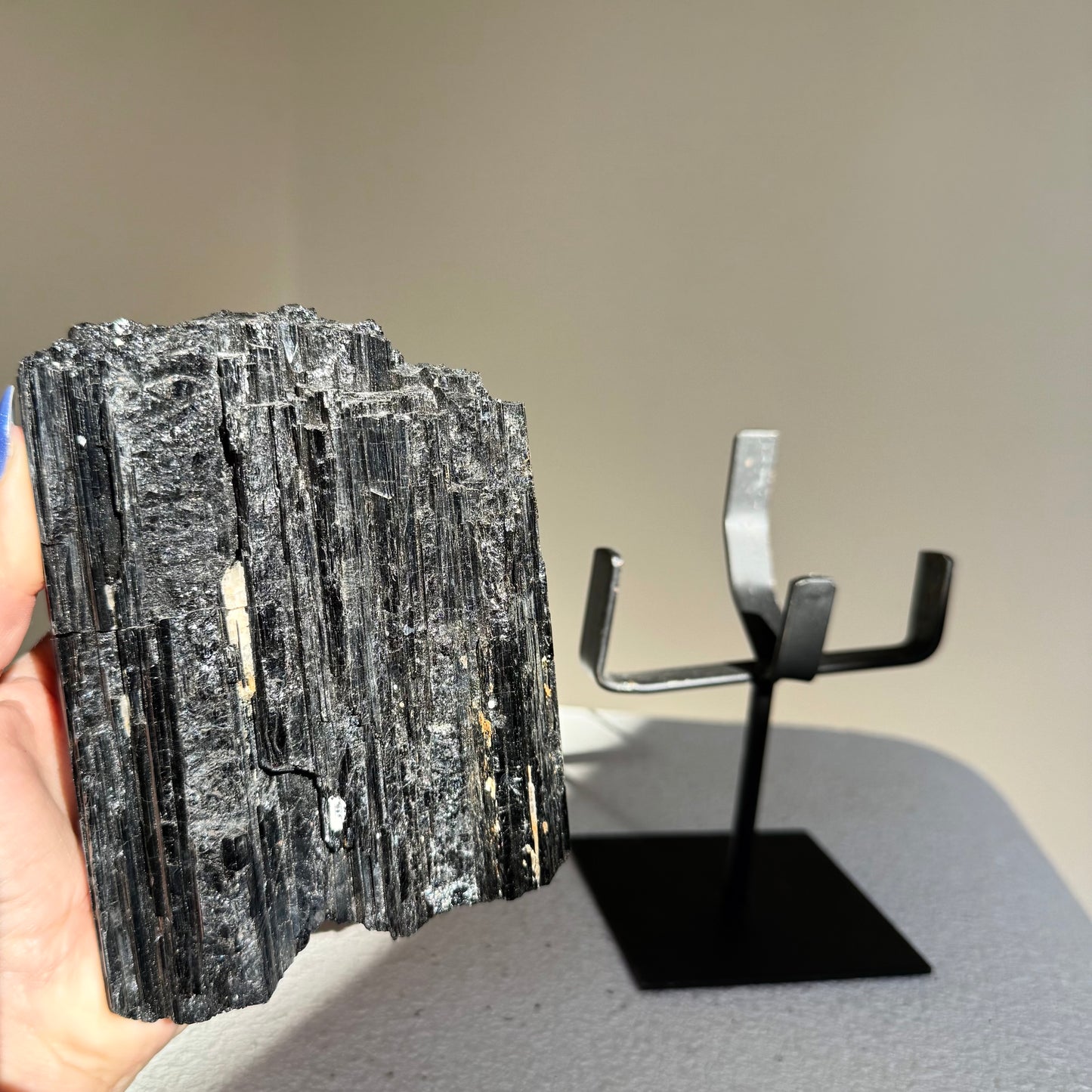 Black Tourmaline On Stand