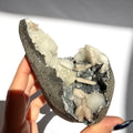 Prehnite, Calcite & Heulandite On Chalcedony Freeform