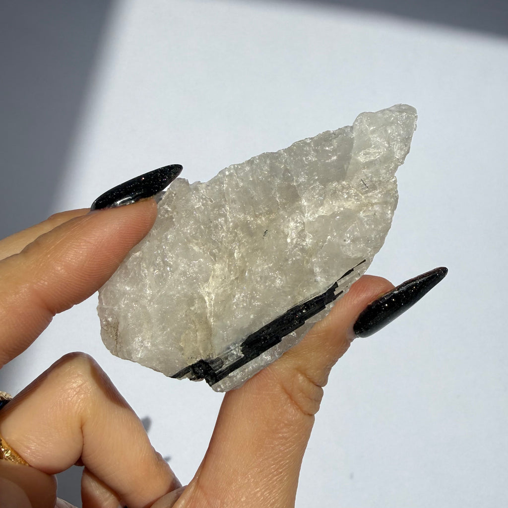 Black Tourmaline In Quartz Rough