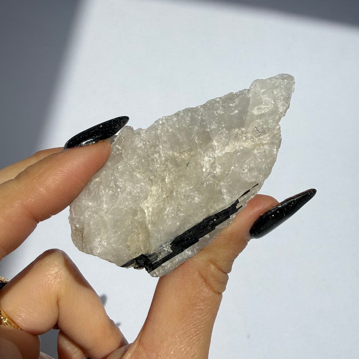 Black Tourmaline In Quartz Rough