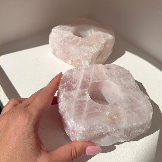 Rose Quartz Tea Light Holder