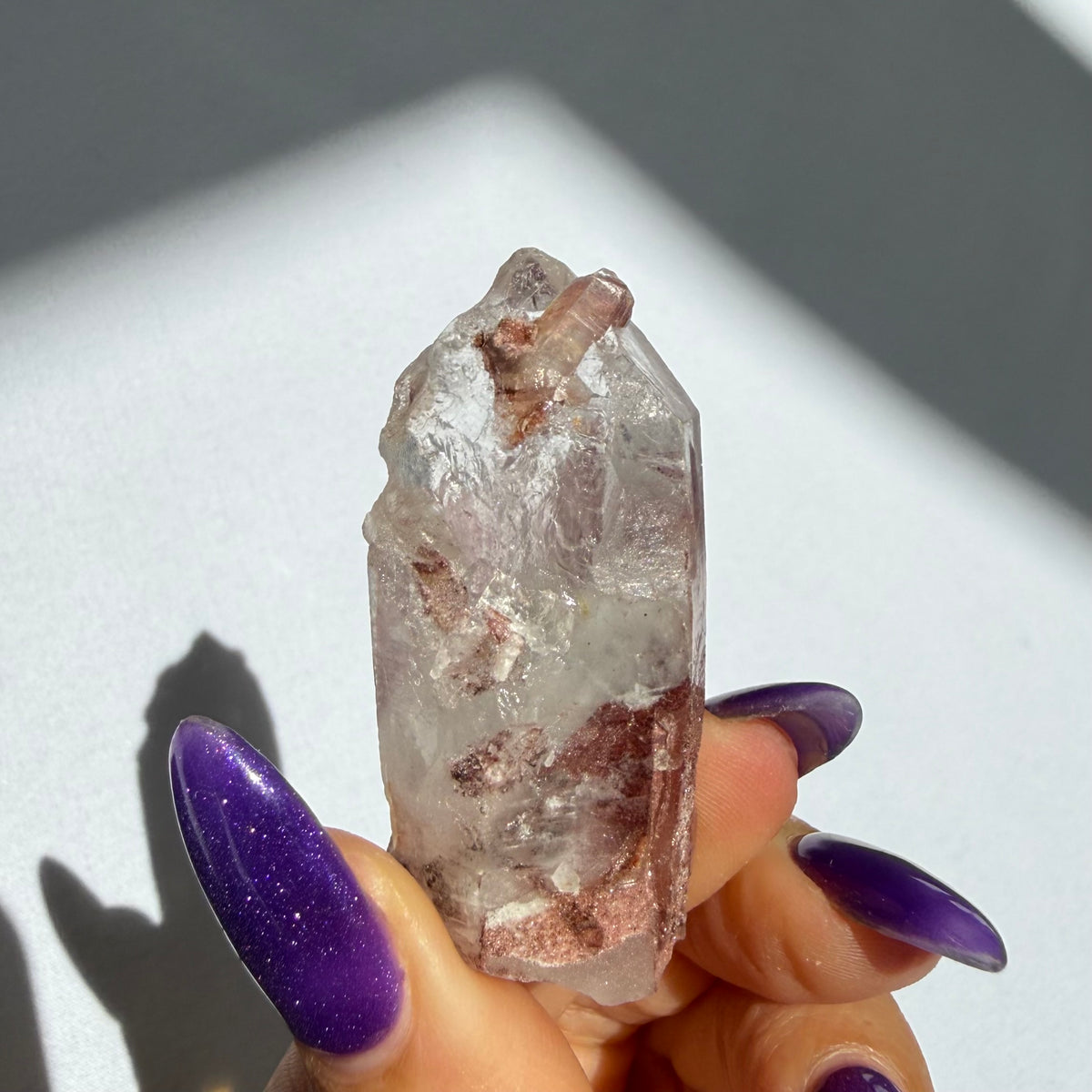 Hematite Quartz Point