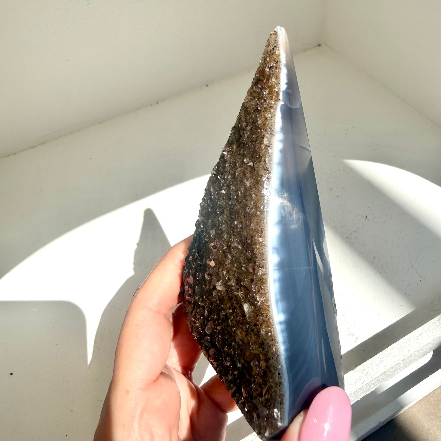 Agate Druzy Twisted Point Diamond