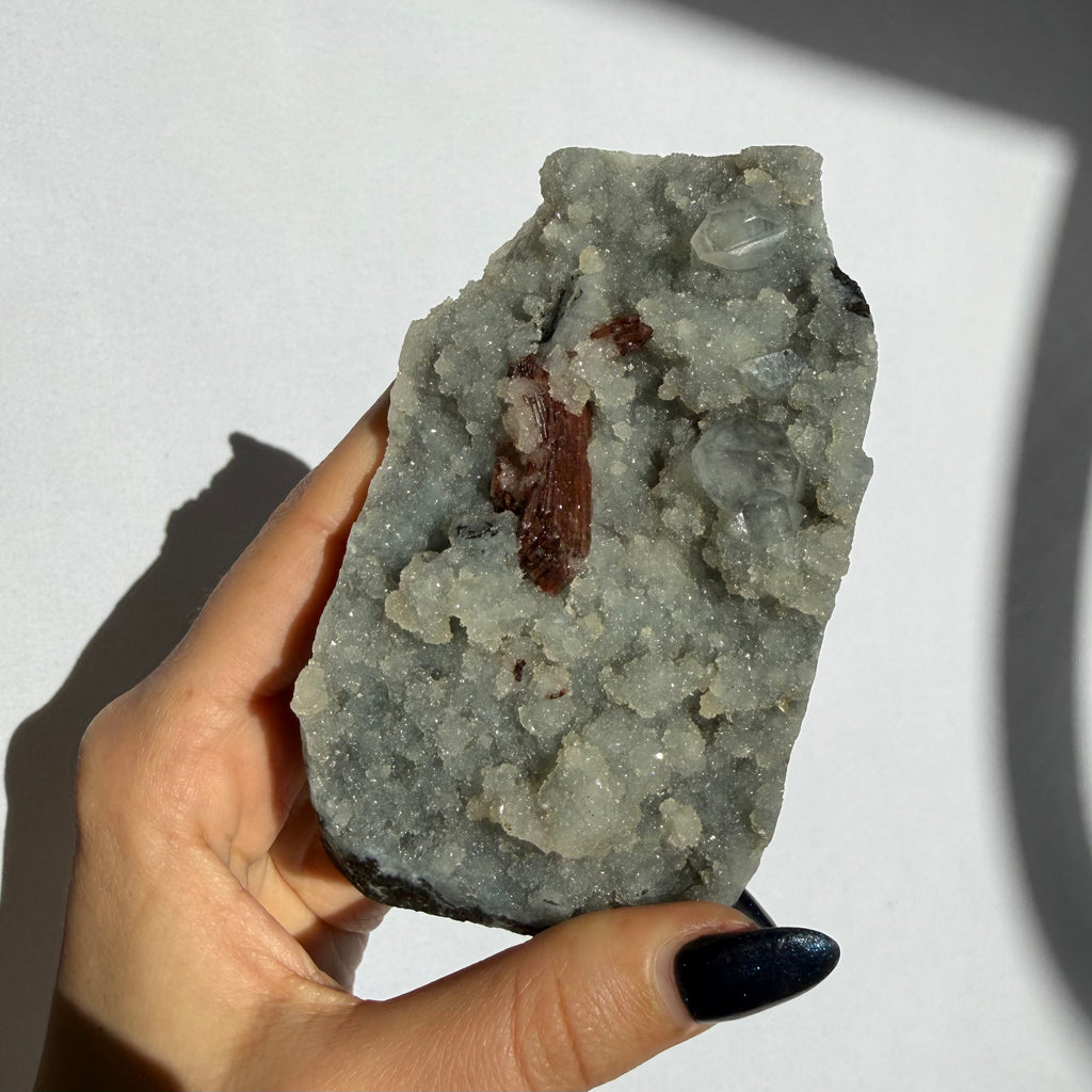 Heulandite & Apophyllite On Blue Chalcedony Freeform