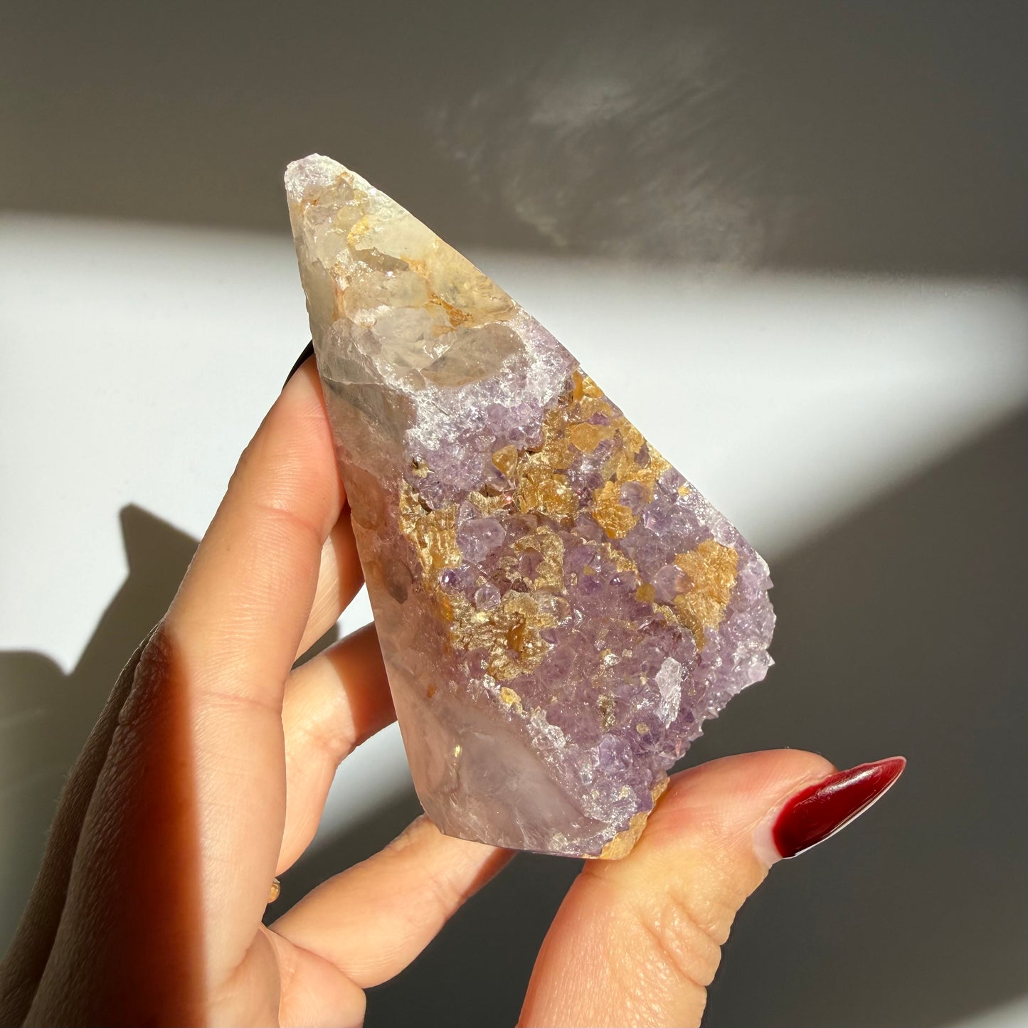 Agate Amethyst Druzy Point Diamond