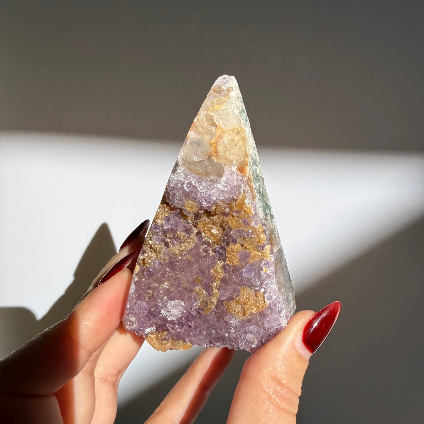 Agate Amethyst Druzy Point Diamond