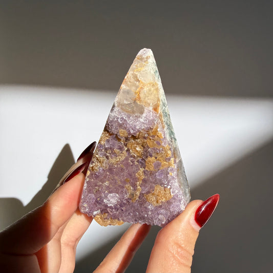 Agate Amethyst Druzy Point Diamond