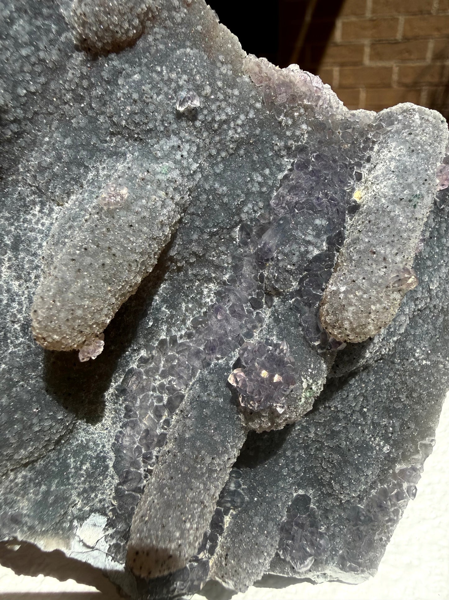 Amethyst On Stalactite Chalcedony