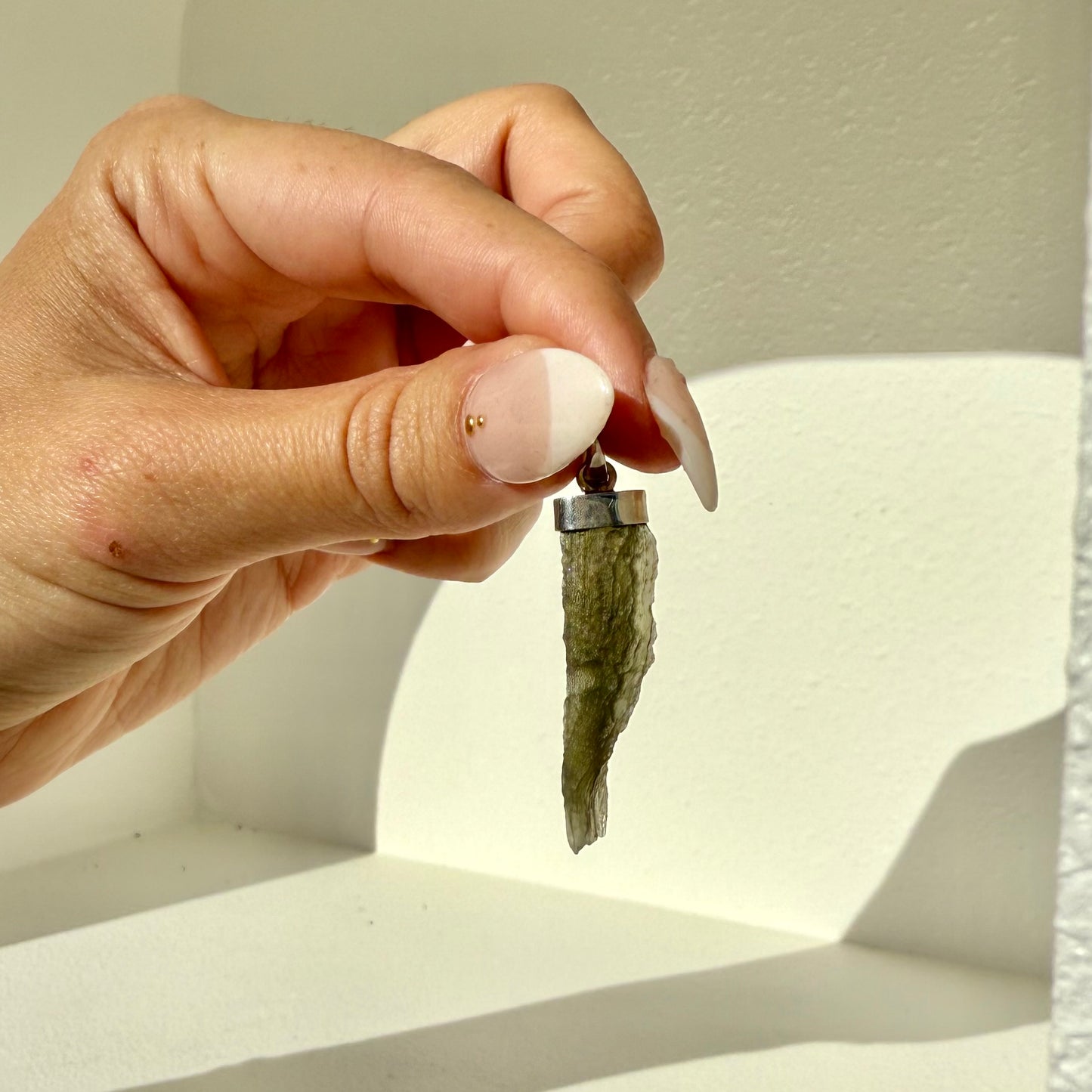 Moldavite Sterling Silver Pendant
