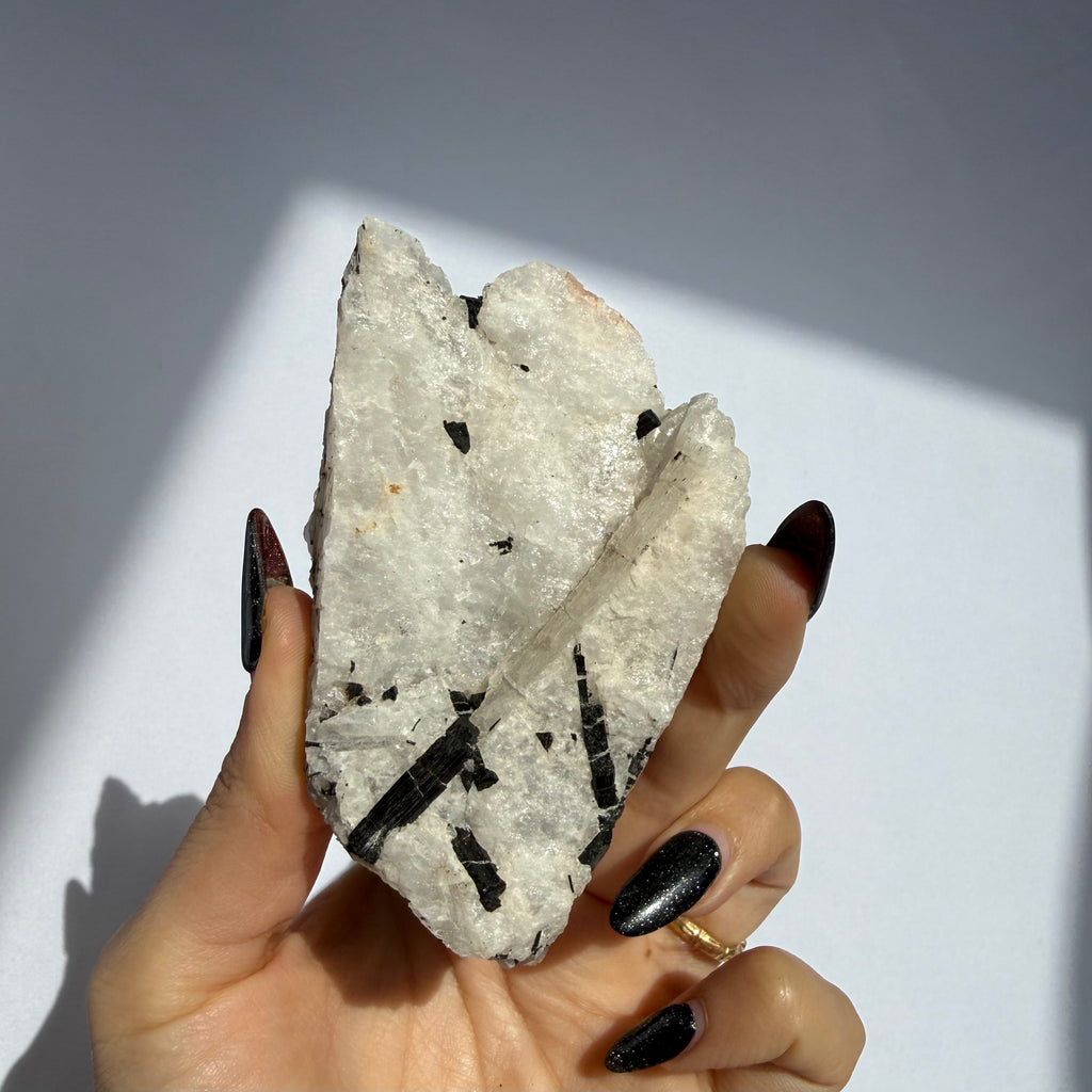 Black Tourmaline In Quartz Rough