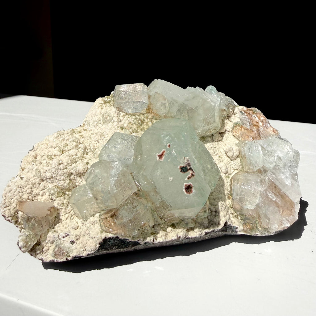 Chalcedony On Green Apophyllite Cluster