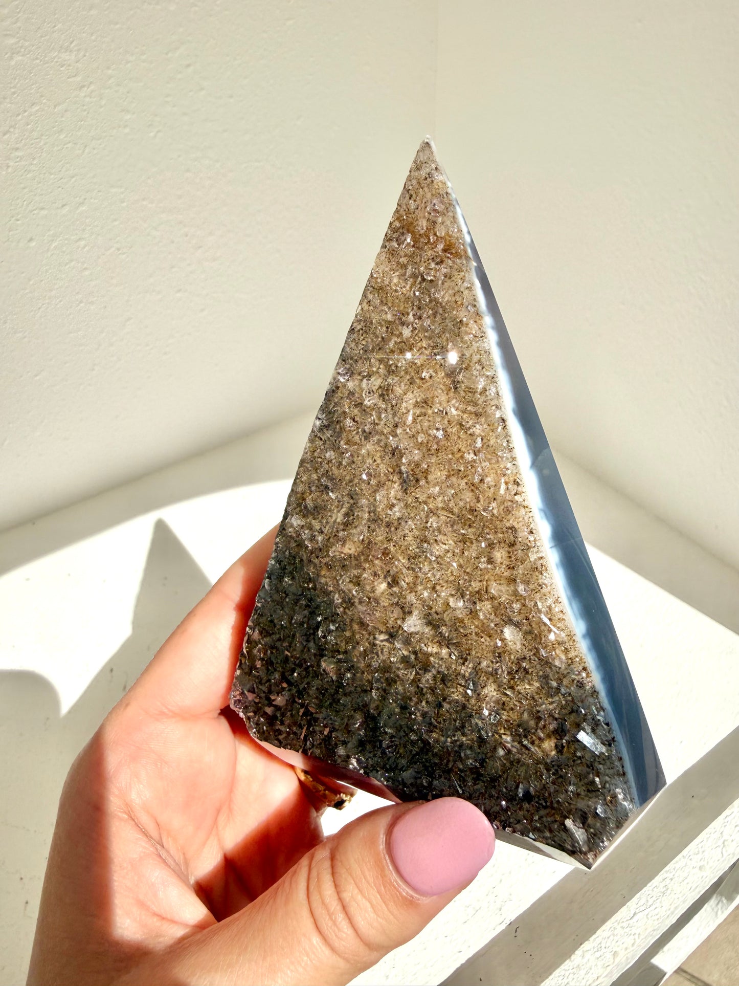 Agate Druzy Twisted Point Diamond