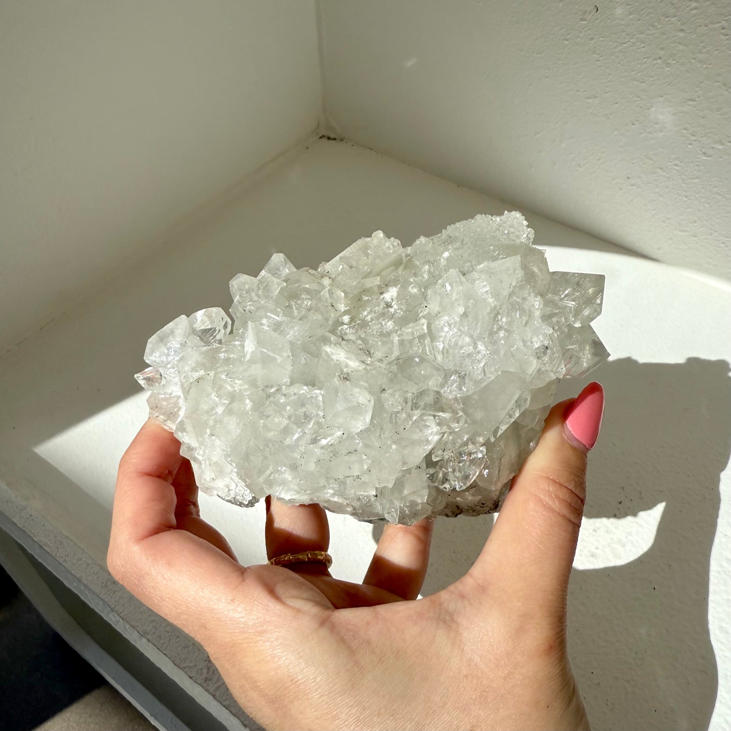 Apophyllite, Calcite Cluster